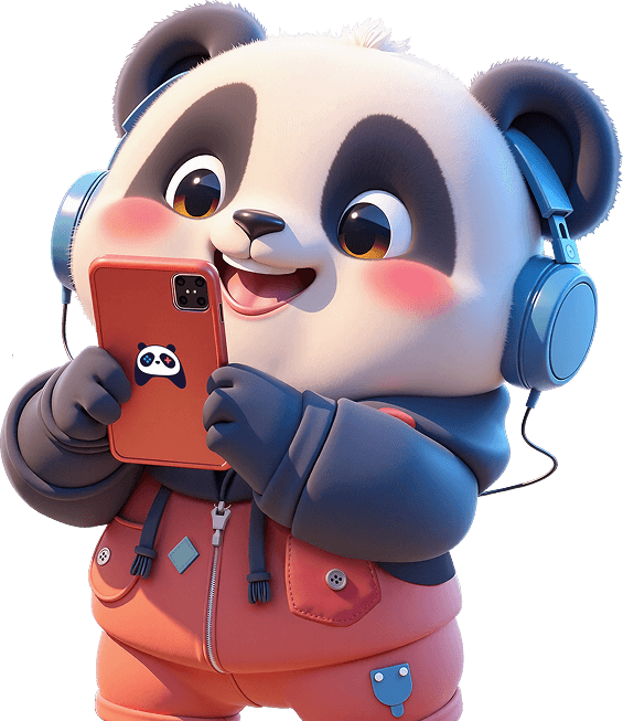 Gaming Panda hero character